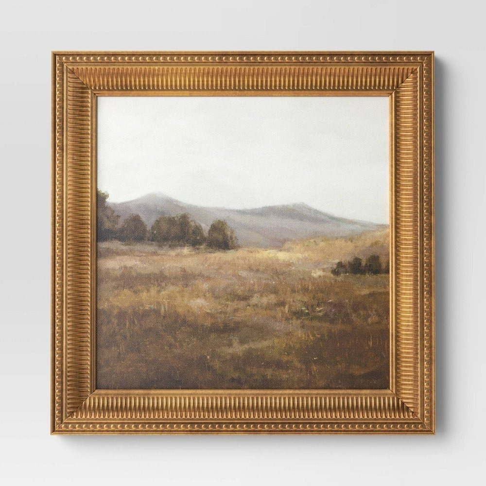 12x12 Framed Canvas Board Prairie Land Gold Frame - Threshold, Target Fall Decor